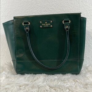 KATE SPADE CAMRYN WELLESLEY LEATHER BAG PURSE DEEP GREEN/GOLD HARDWARE WKRU3842